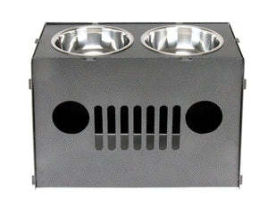 Lifted Jeep Dog Bowl - Double - Black Dog Offroad